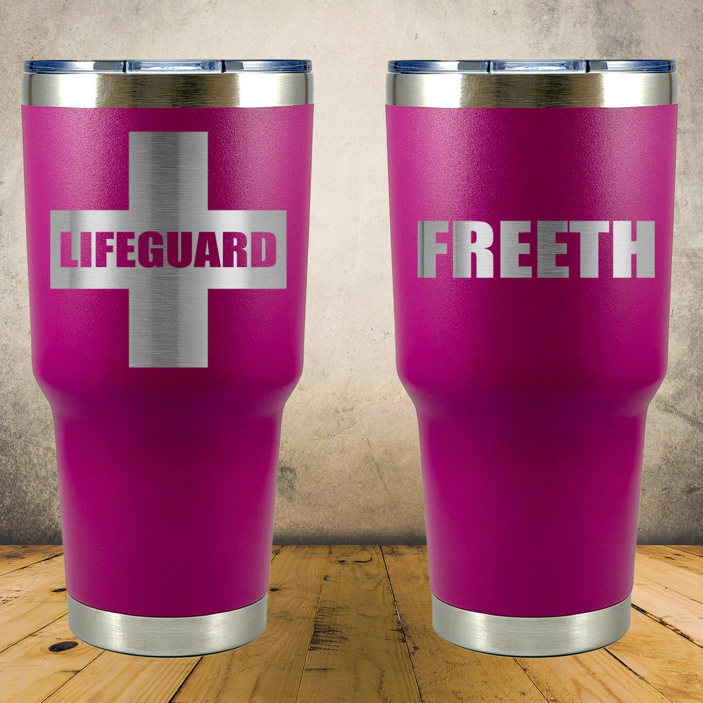 Personalized Lifeguard Tumbler 30oz Stainless Steel Cup, Custom Laser Engraved Lifeguard Gift, Beach Rescue Crew