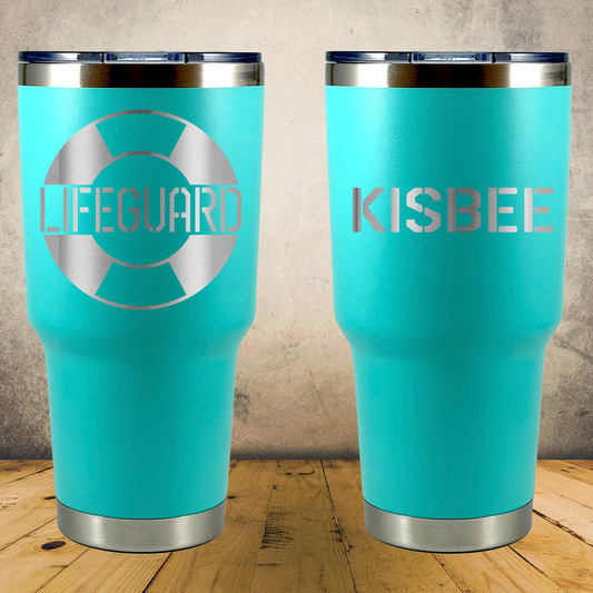 Personalized Lifeguard Tumbler 30oz Stainless Steel Cup, Custom Laser Engraved Lifeguard Gift, Beach Rescue Crew