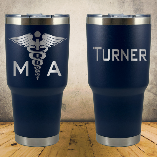 Personalized Medical Assistant Tumbler 30oz Stainless Steel Cup, Custom Laser Engraved CMA Gift, Medical Assistant Appreciation