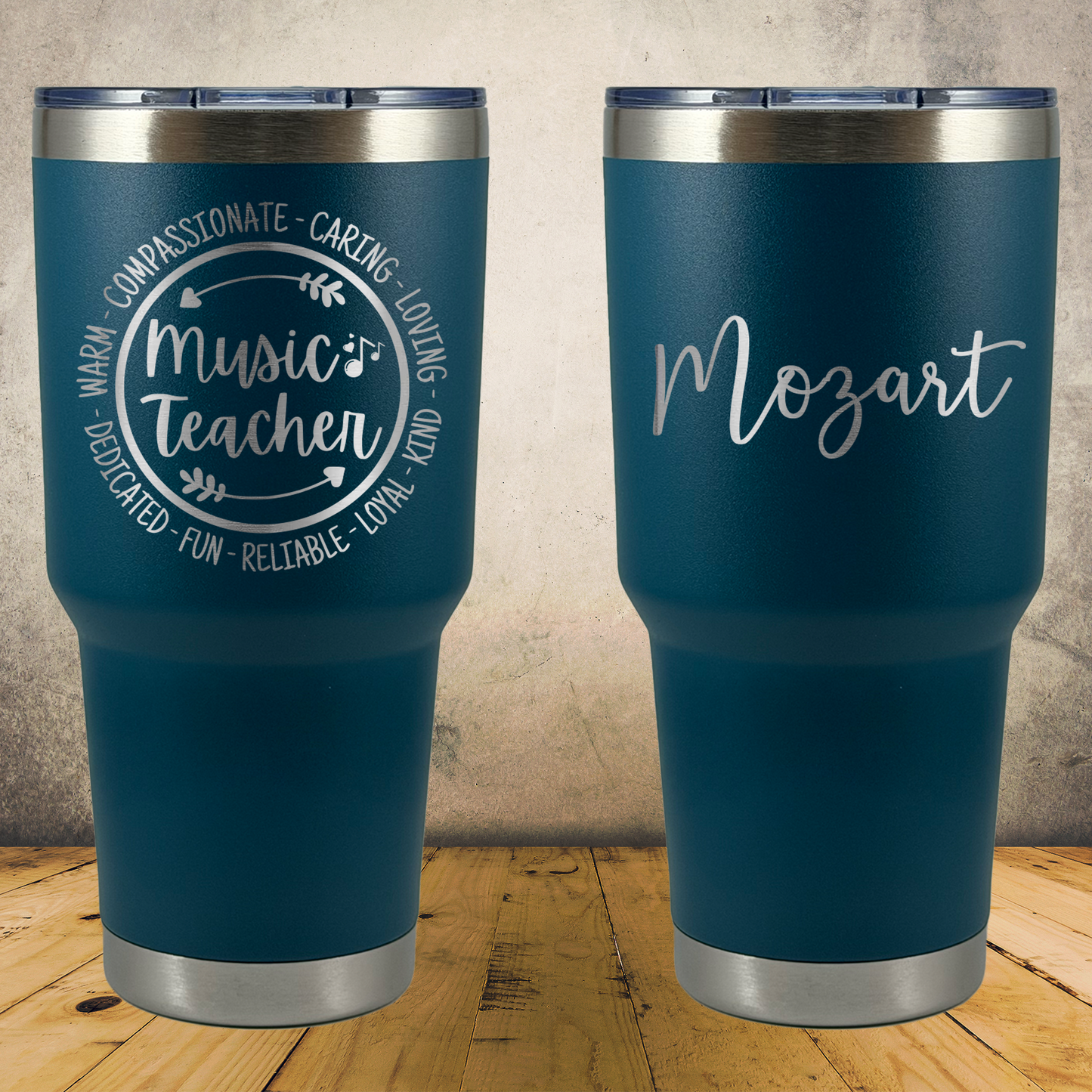 Personalized Music Teacher Tumbler 30oz Custom Laser Engraved Cup