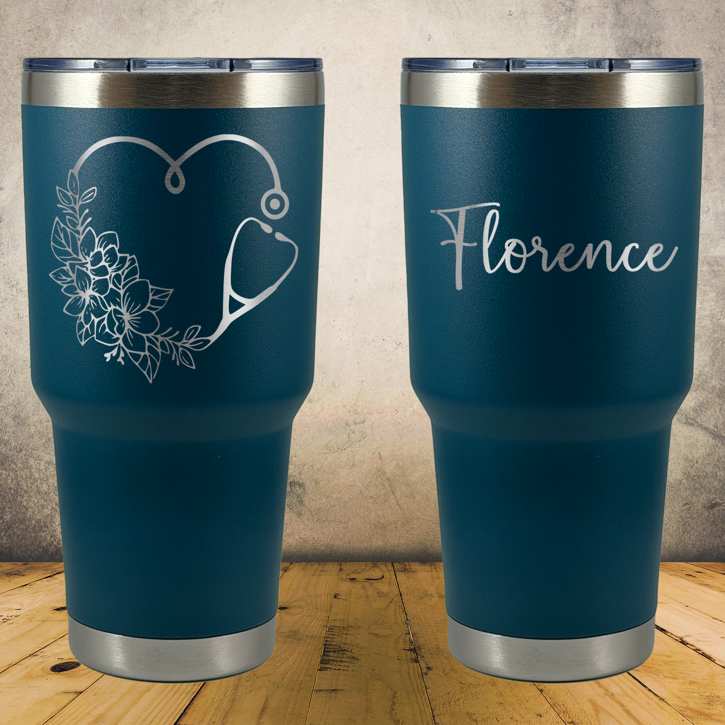 Personalized Nurse Tumbler, Custom 30oz Laser Engraved Stainless Steel Cup for Nursing School Graduation Gift