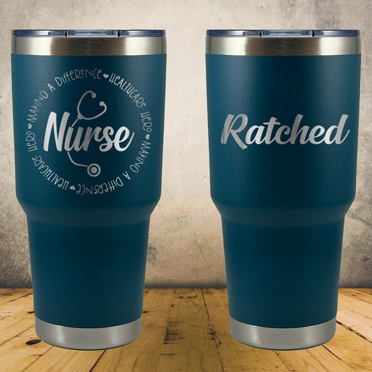 Personalized Nurse Tumbler, Custom 30oz Laser Engraved Stainless Steel Cup for Nursing School Graduation Gift