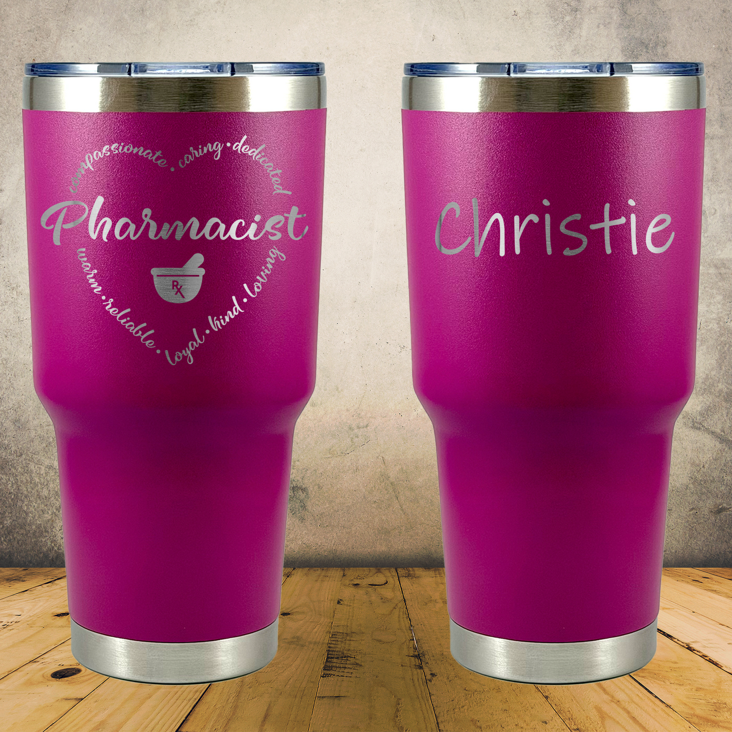 Personalized Pharmacist Tumbler 30oz Stainless Steel Cup, Custom Laser Engraved Pharmacy Gift, Pharmacist Appreciation Gift, Custom Insulated Travel Mug for RPh, Pharmacy Technician
