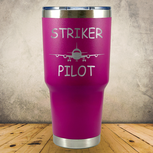 Personalized Pilot Tumbler, 30oz Stainless Steel Laser Engraved Travel Mug, Custom Aviation Gift for Pilot and Co-Pilot