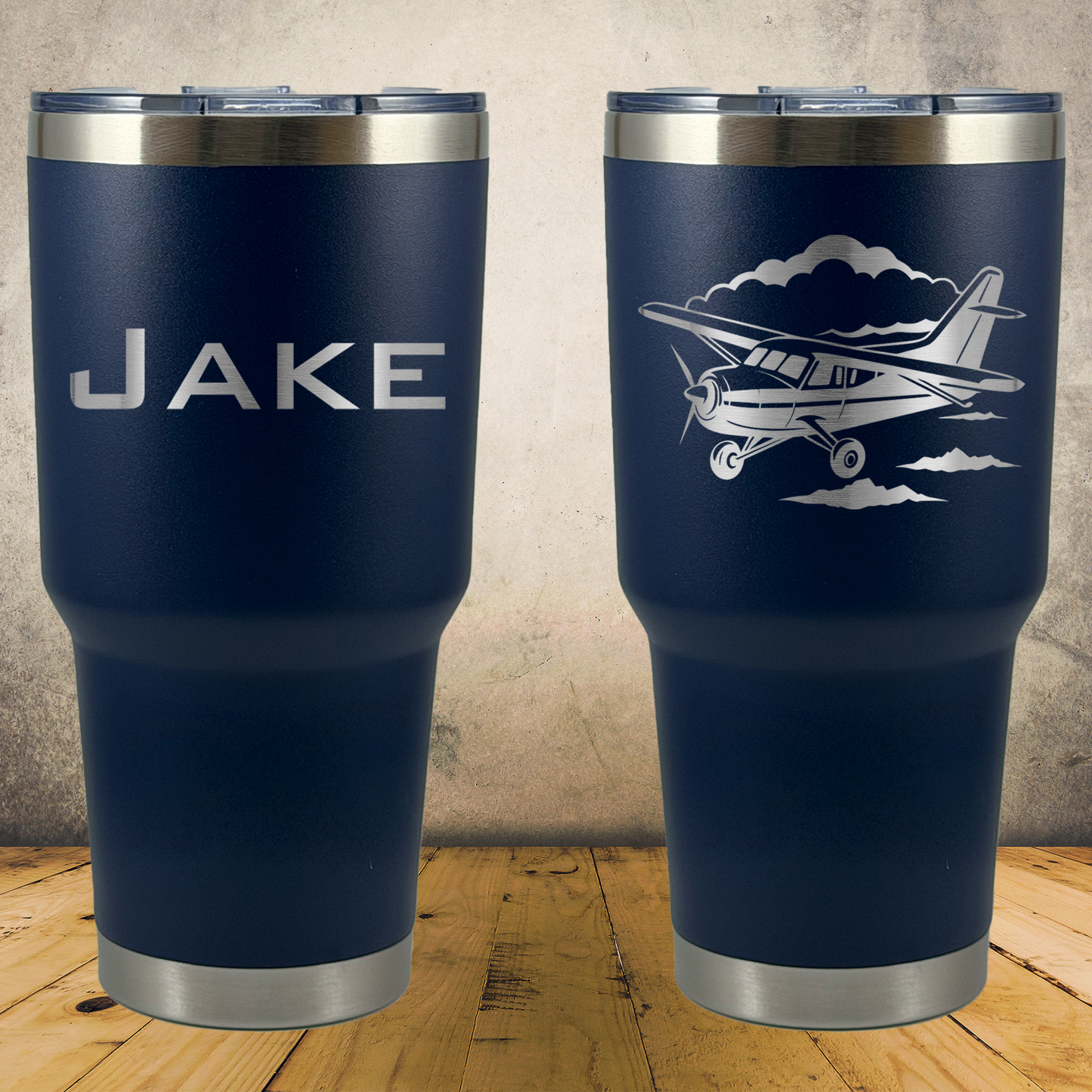 Personalized Laser Engraved Tumbler 30oz for Cessna Airplane and Aviation Gift for Pilots