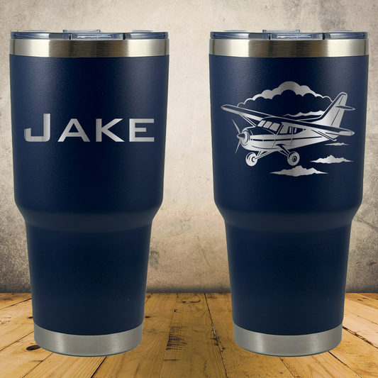 Personalized Laser Engraved Tumbler 30oz for Cessna Airplane and Aviation Gift for Pilots