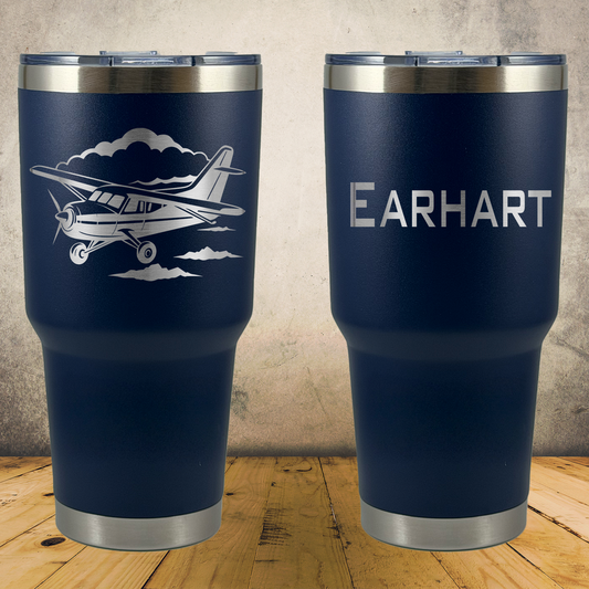 Personalized Laser Engraved Tumbler 30oz for Cessna Airplane and Aviation Gift for Pilots