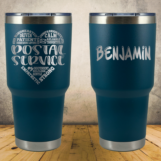 Personalized Postal Service Worker Tumbler 30oz Custom Laser Engraved Cup