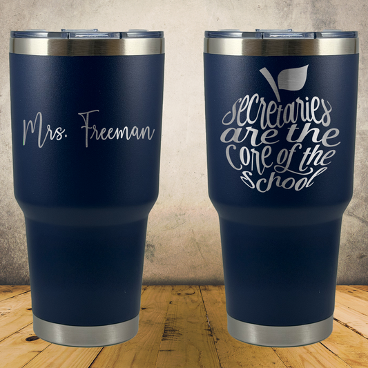 Personalized Laser Engraved Tumbler 30oz  for School Office Clerical, Secretary Appreciation Gift, Administrative Assistant Present, Office Managers, End of School Year Gift