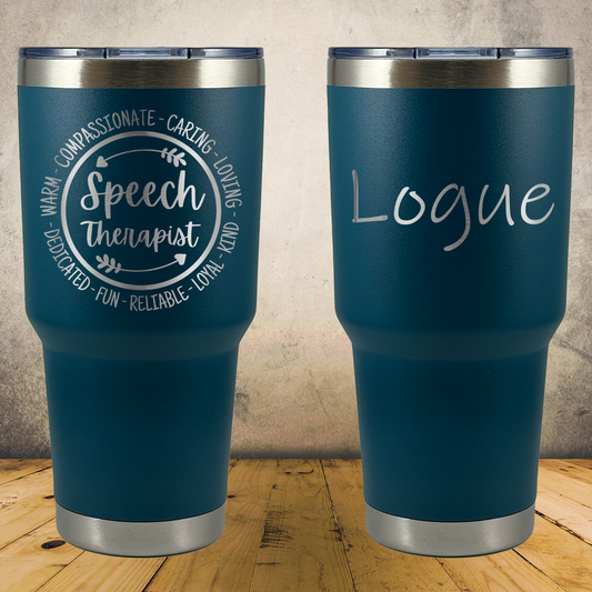 Personalized Speech Therapist Tumbler 30oz Custom Laser Engraved Cup