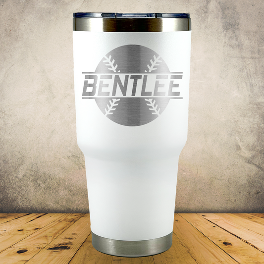 Personalized Baseball and Softball Tumbler 30oz Custom Laser Engraved Cup