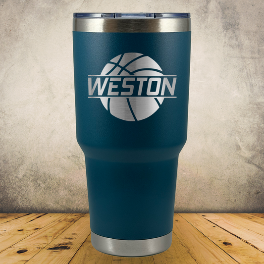 Personalized Basketball Tumbler 30oz Custom Laser Engraved Cup
