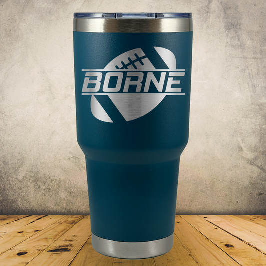 Personalized Football Tumbler 30oz Custom Laser Engraved Cup