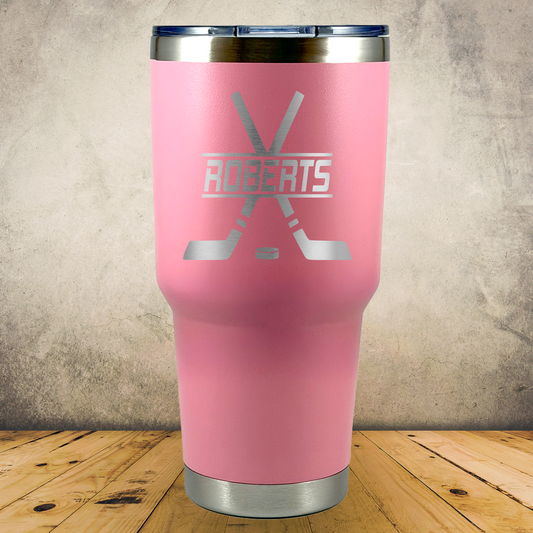 Personalized Hockey Tumbler 30oz Custom Laser Engraved Cup