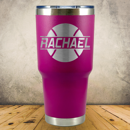 Personalized Tennis Tumbler 30oz Custom Laser Engraved Cup