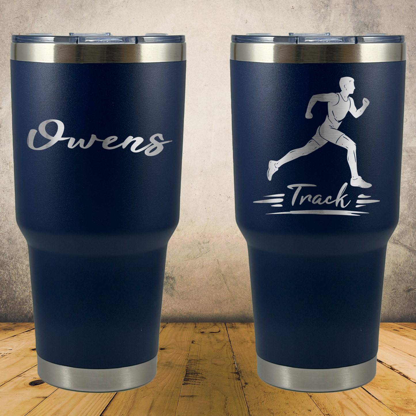 Personalized Laser Engraved Tumbler 30oz Track, Cross Country and Marathon Runner