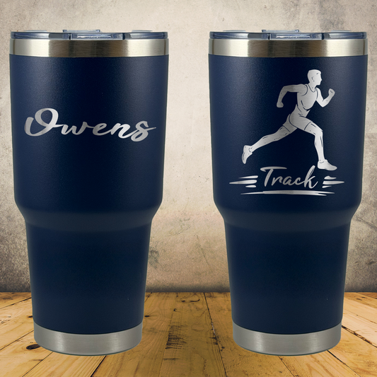 Personalized Laser Engraved Tumbler 30oz Track, Cross Country and Marathon Runner
