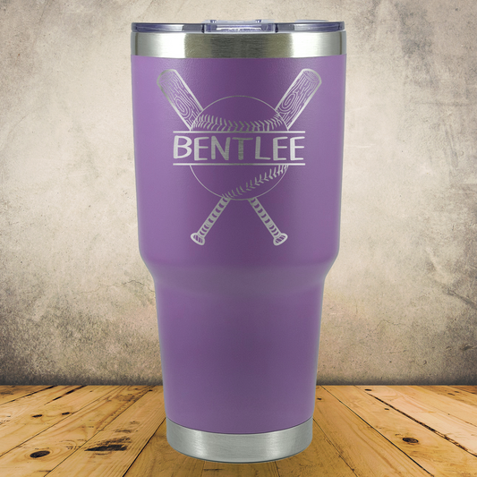Personalized Baseball and Softball Tumbler, Custom Laser Engraved 30oz Stainless Steel Cup