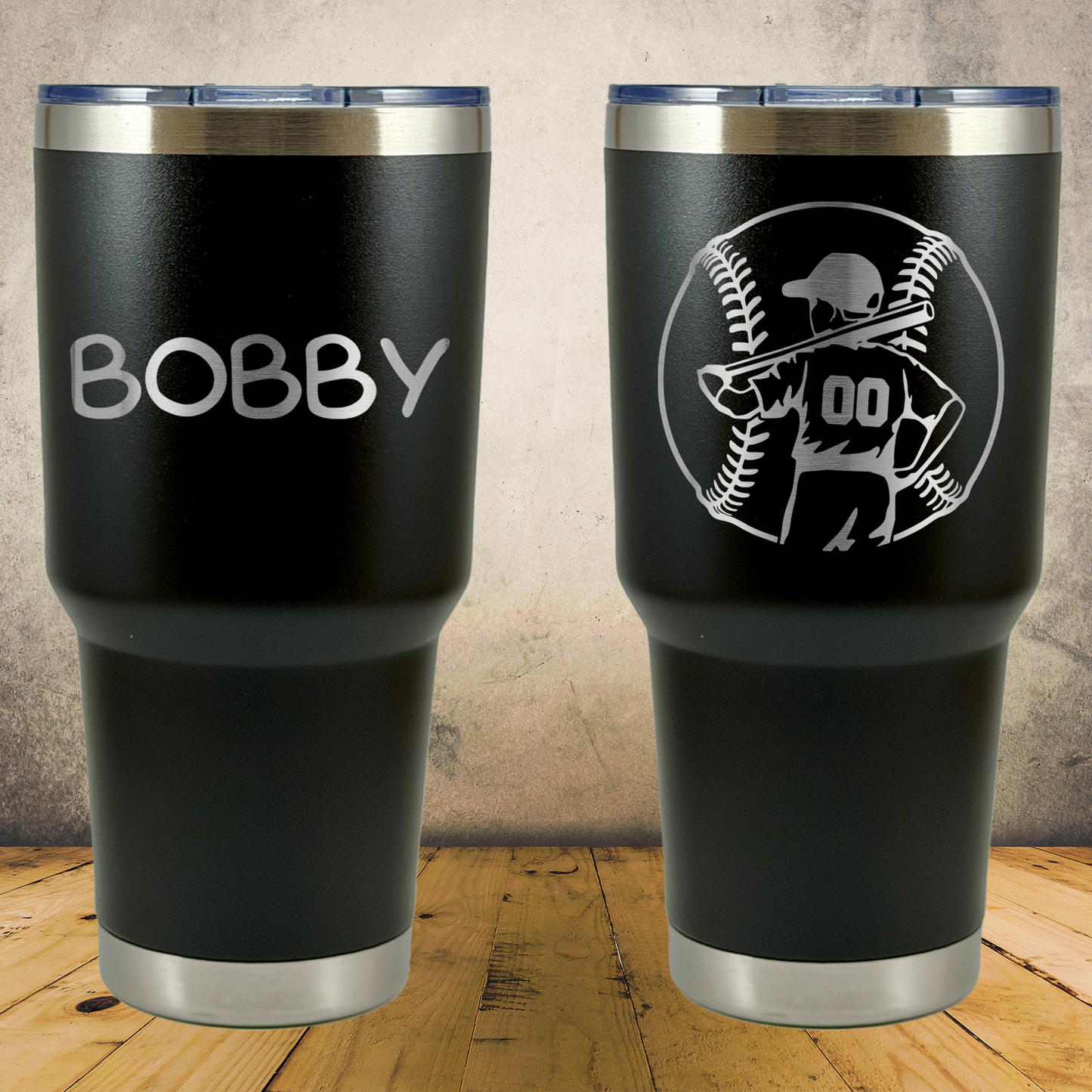 Personalized Laser Engraved Tumbler 30oz Pee Wee Baseball Gift for Players, Coaches & Fans