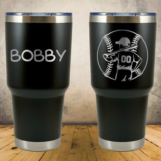 Personalized Laser Engraved Tumbler 30oz Pee Wee Baseball Gift for Players, Coaches & Fans