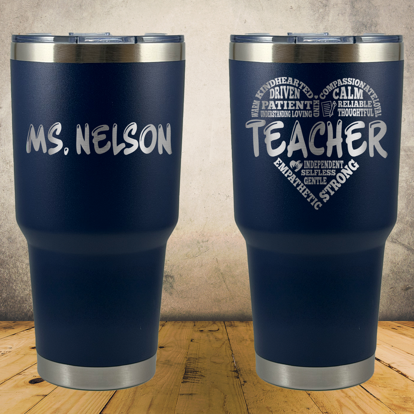 Personalized Laser Engraved Tumbler 30oz Teacher Appreciation or Back to School Gift