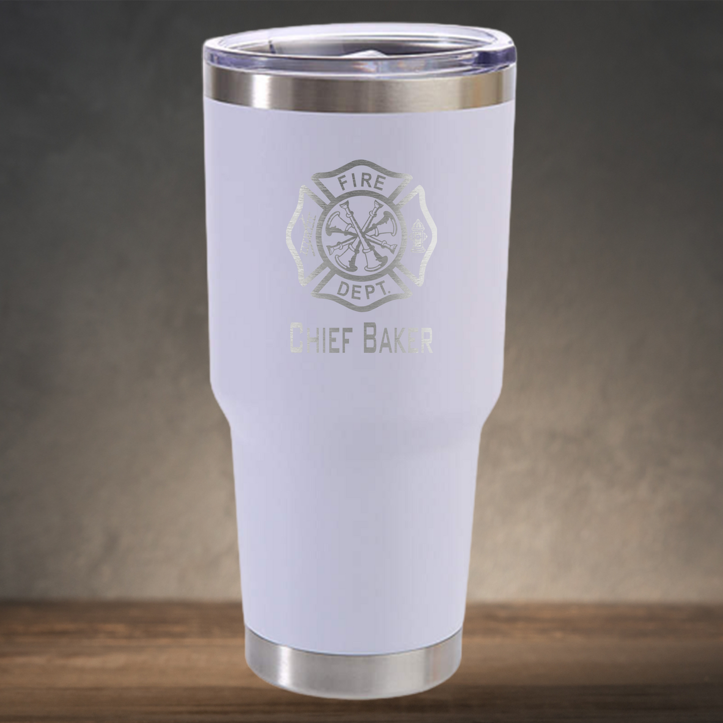 Personalized Firefighter Assistant Chief Travel Tumbler 30 oz - Laser Engraved