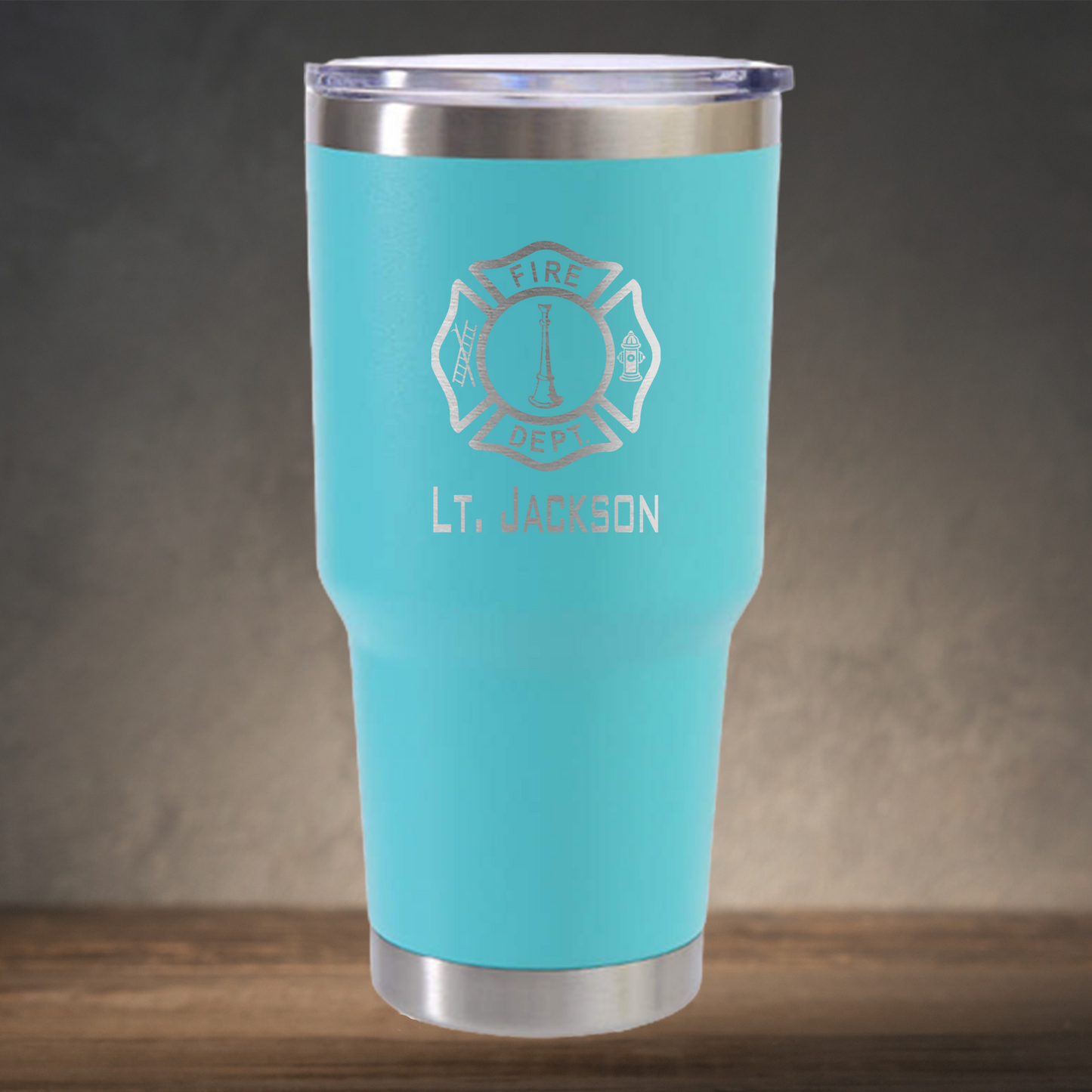 Personalized Firefighter Lieutenant Travel Tumbler 30 oz - Laser Engraved