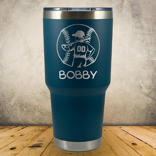 30oz Personalized Laser Engraved Tumbler Pee Wee Baseball Gift for Players, Coaches & Fans