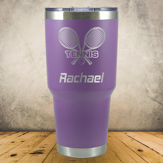 30oz Personalized Laser Engraved Tumbler Tennis for Players, Coaches & Fans