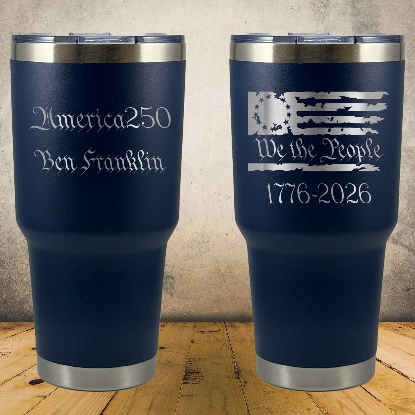 Personalized Laser Engraved Tumbler 30oz 1776–2026 USA We The People