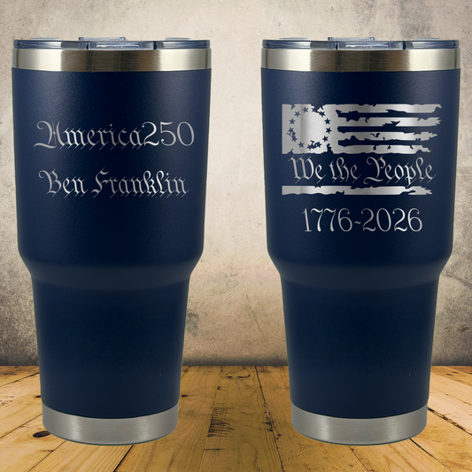 Personalized Laser Engraved Tumbler 30oz 1776–2026 USA We The People