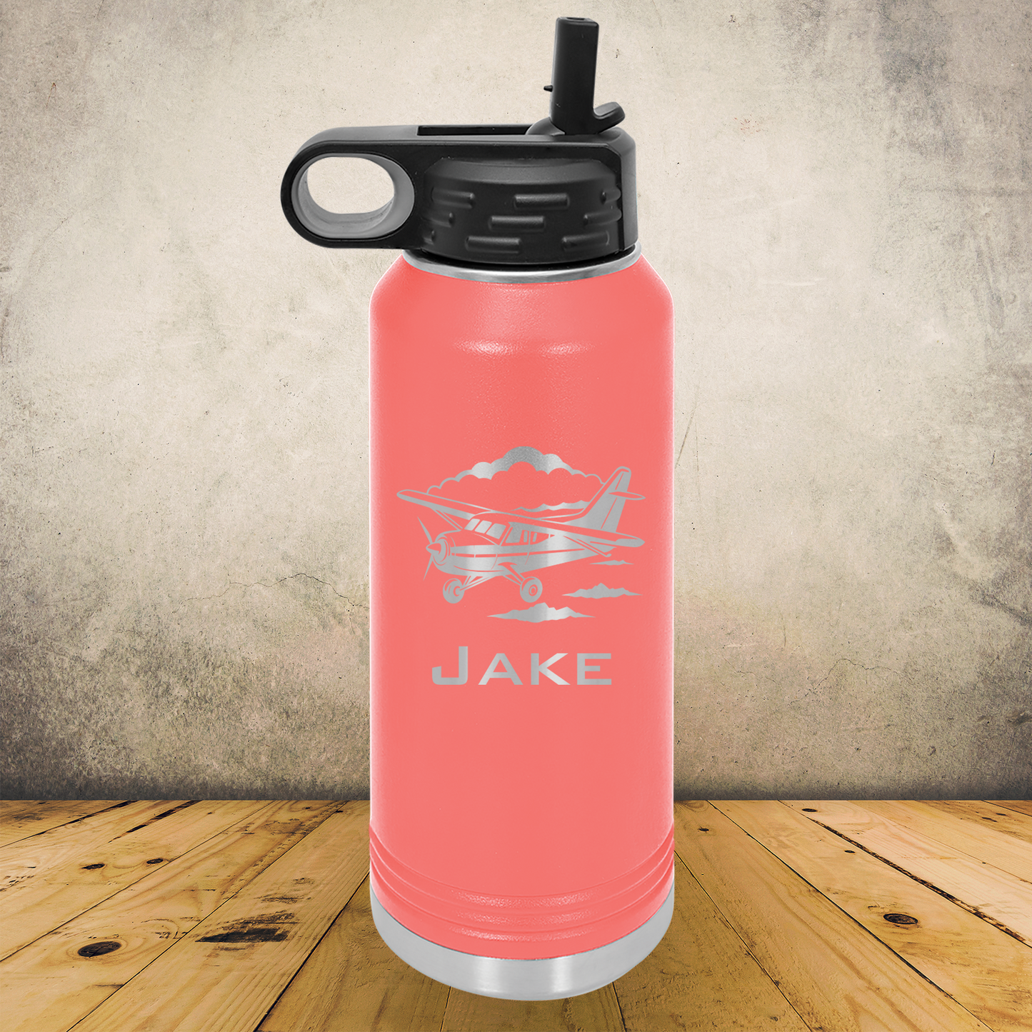 Personalized Laser Engraved Water Bottle 20/32oz for Cessna Airplane and Aviation Gift for Pilots