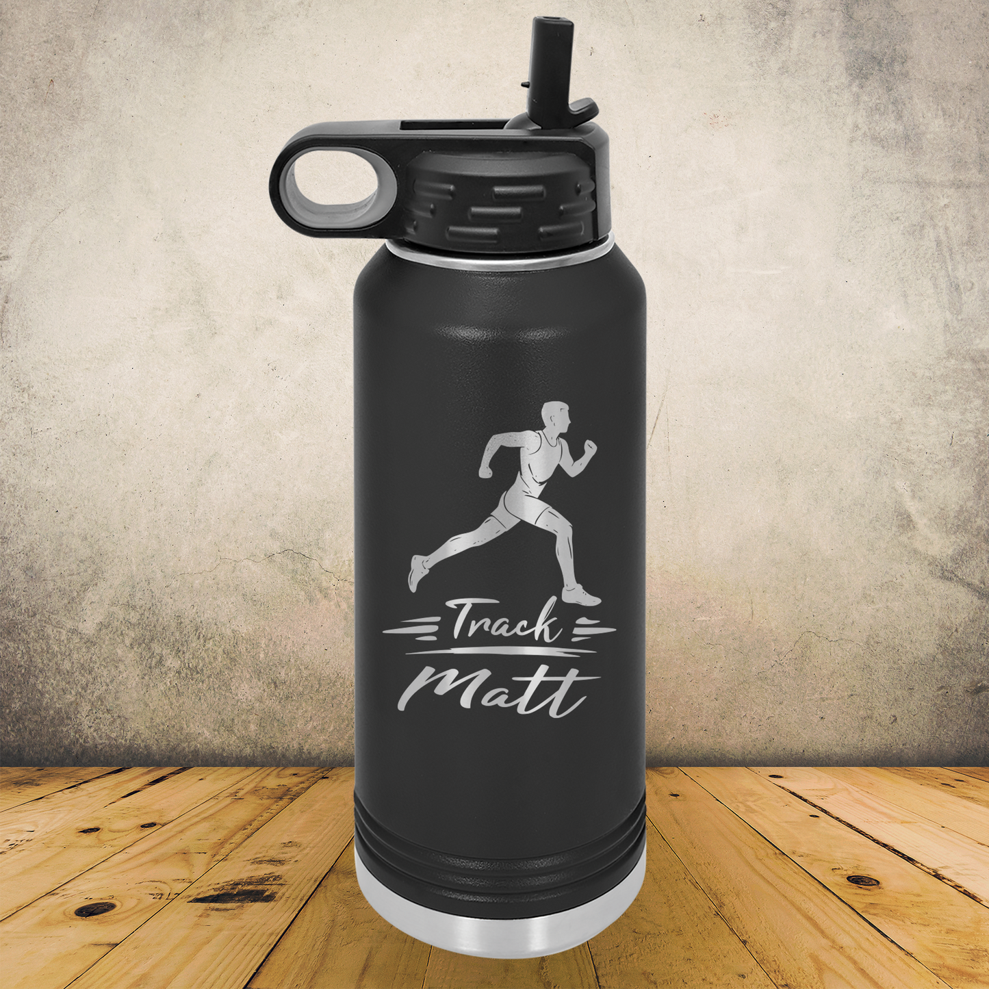 Personalized Laser Engraved Water Bottle 20/32oz Track, Cross Country and Marathon Runner