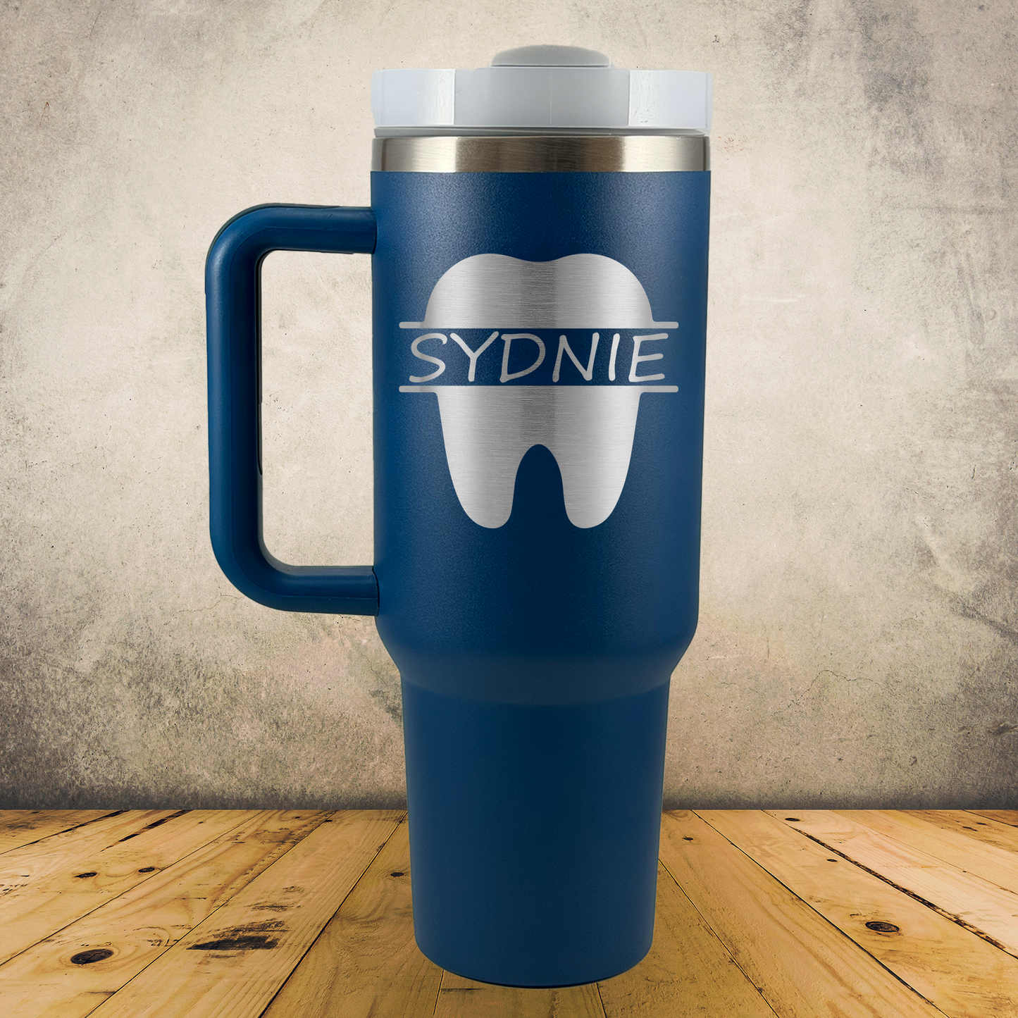 Personalized Dentist Tumbler, Custom Laser Engraved 40oz Stainless Steel Cup with Handle