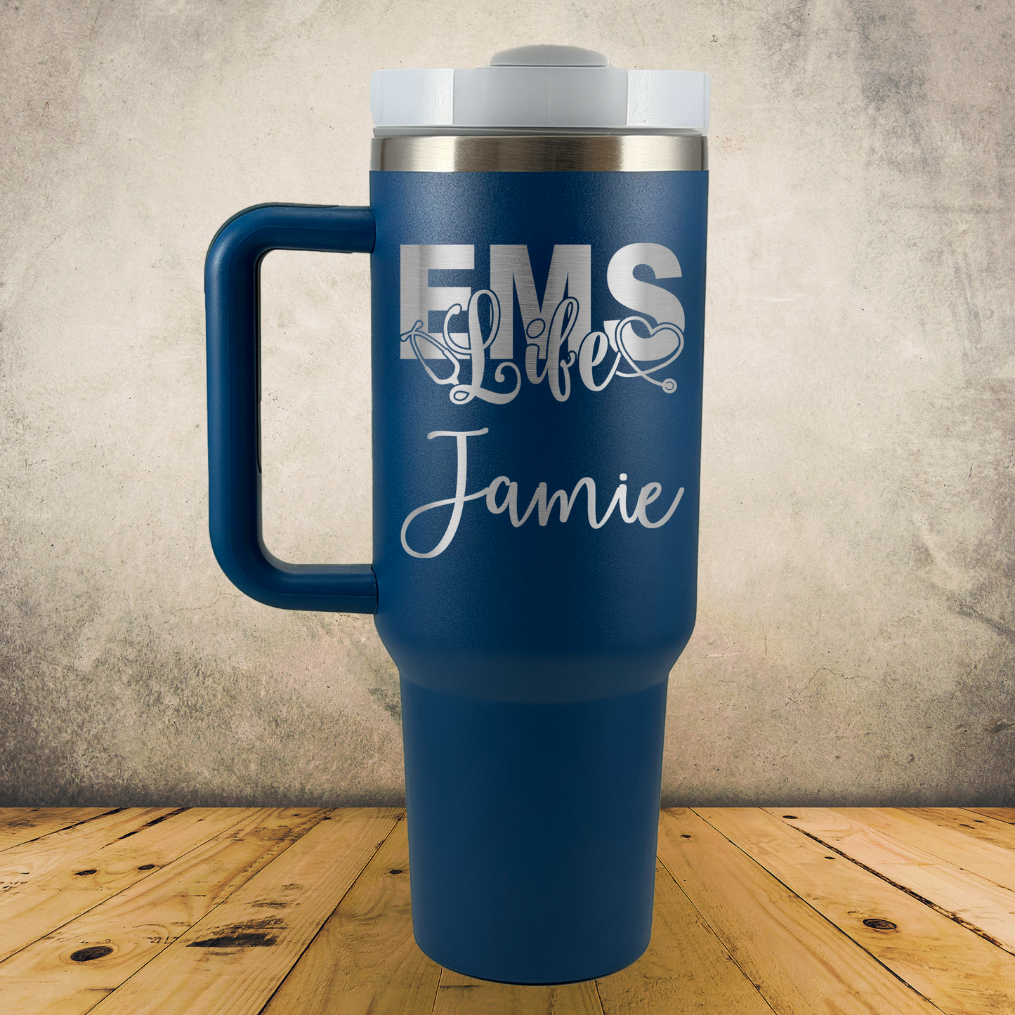 Personalized EMS 40oz Tumbler with Handle, Custom EMT & Paramedic Gift, Laser Engraved Stainless Steel Travel Mug, First Responder Cup (Copy) (Copy)