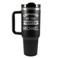 Personalized Employee of the Month Tumbler 40oz Custom Laser Engraved Cup w/Handle