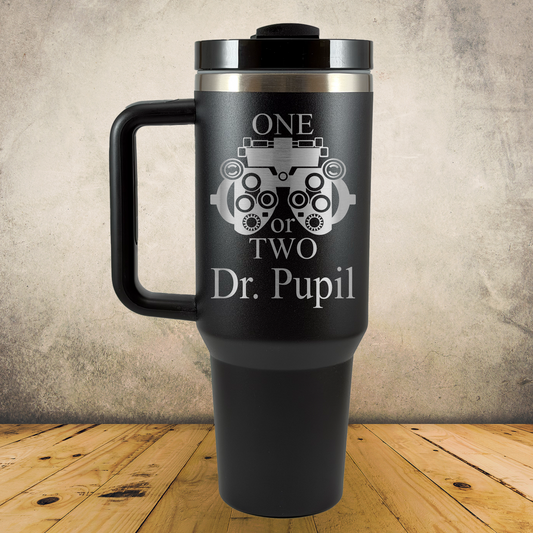 Personalized Optometrist Tumbler 40oz Custom Stainless Steel Laser Engraved Tumbler w/ Handle, Ophthalmologist Present, Eye Doctor Gift, Optometry Professionals, Vision Care Professional Gift