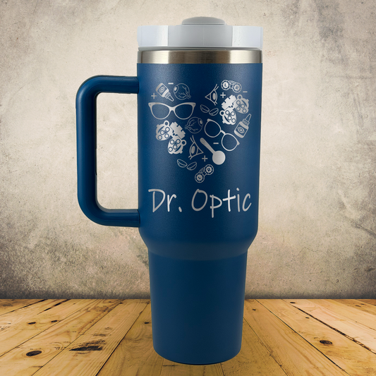 Personalized Optometrist Tumbler 40oz Custom Stainless Steel Laser Engraved Tumbler w/ Handle, Ophthalmologist Present, Eye Doctor Gift, Optometry Professionals, Vision Care Professional Gift