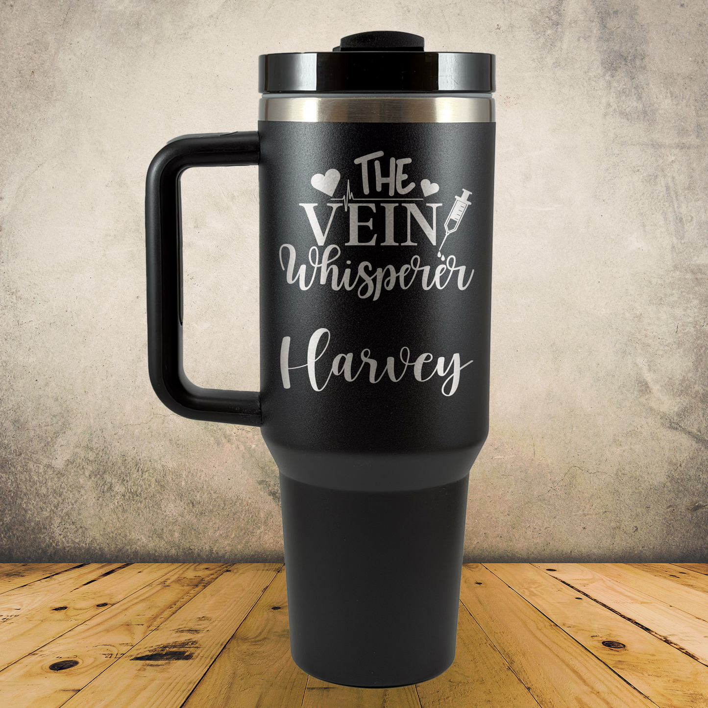 Personalized Phlebotomist Tumbler 40oz Custom Laser Engraved Cup w/Handle