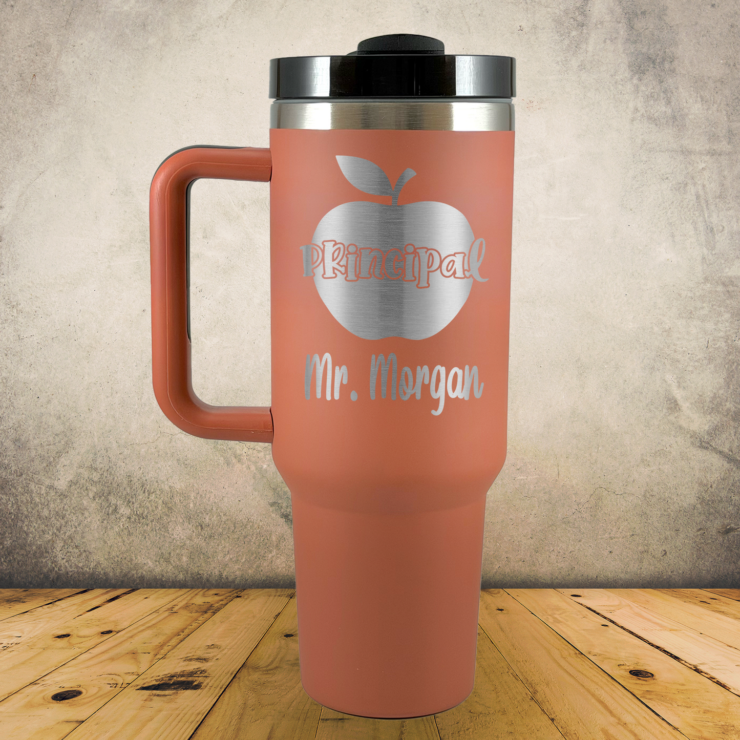 Personalized Laser Engraved Tumbler with Handle 40oz Principal, Academic Director, School Administrator, Back to School, End of School Year or Retirement Gift