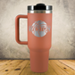Personalized Basketball Split Monogram Handle Tumbler - Laser Engraved