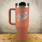 Personalized Football Split Monogram Handle Tumbler - Laser Engraved