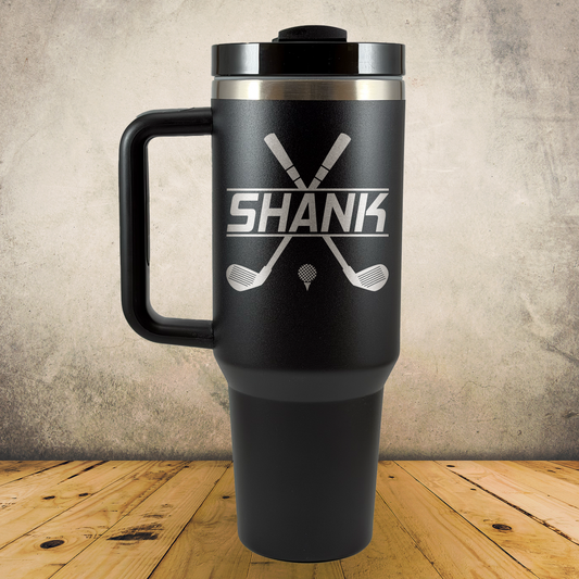 Personalized Golf Tumbler 40oz Custom Laser Engraved Cup w/Handle
