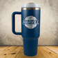 Personalized Volleyball Split Monogram Handle Tumbler - Laser Engraved