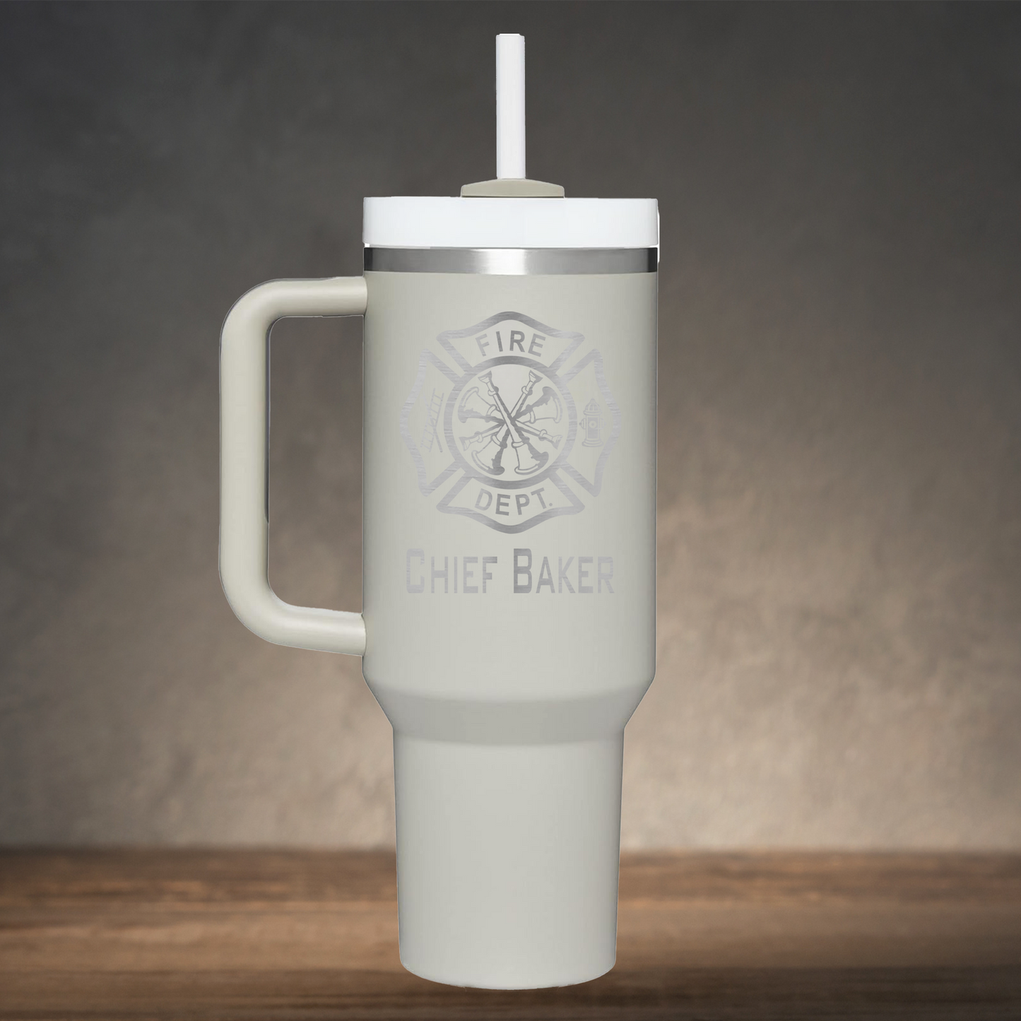 Personalized Firefighter Assistant Chief Handle Tumbler Laser Engraved