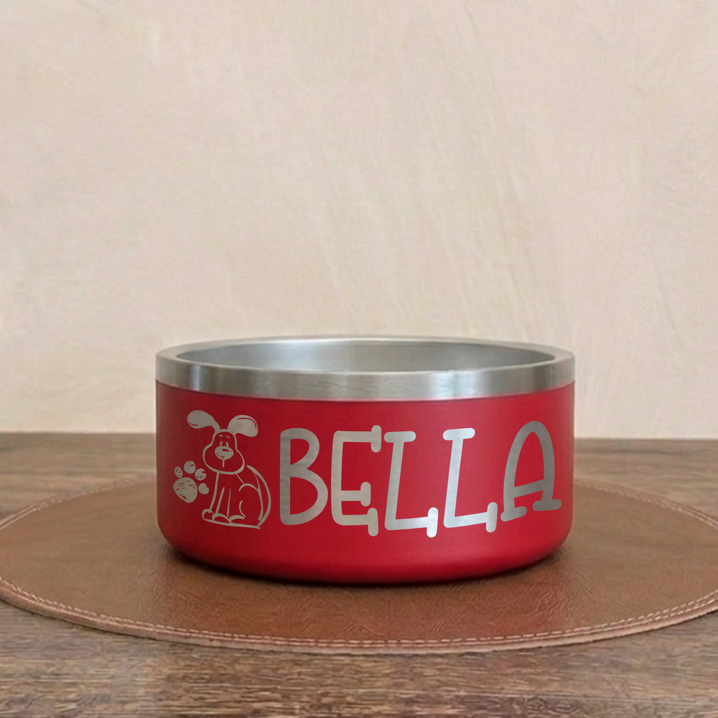 Personalized Laser Engraved Pet Bowl Dog Paw