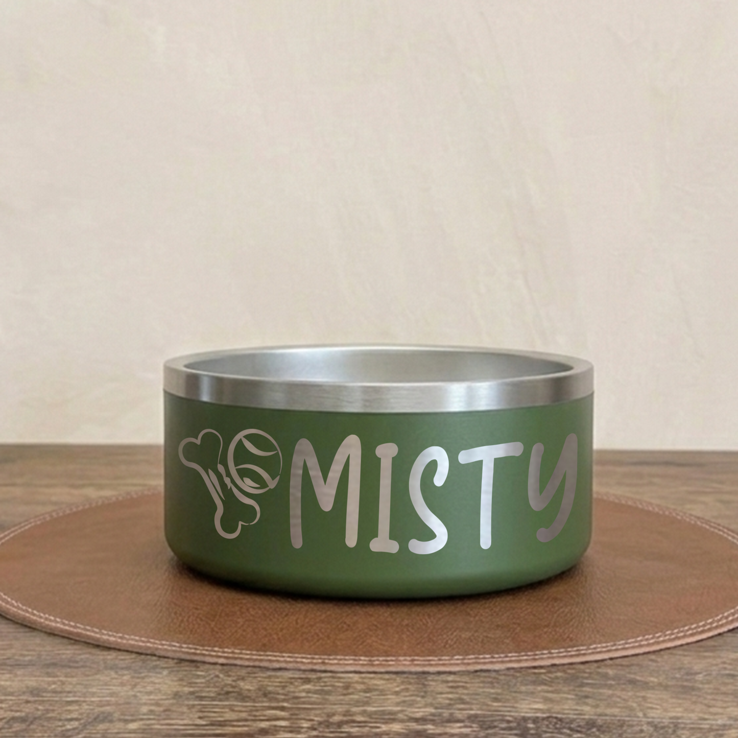 Personalized Laser Engraved Pet Bowl Ball Bone