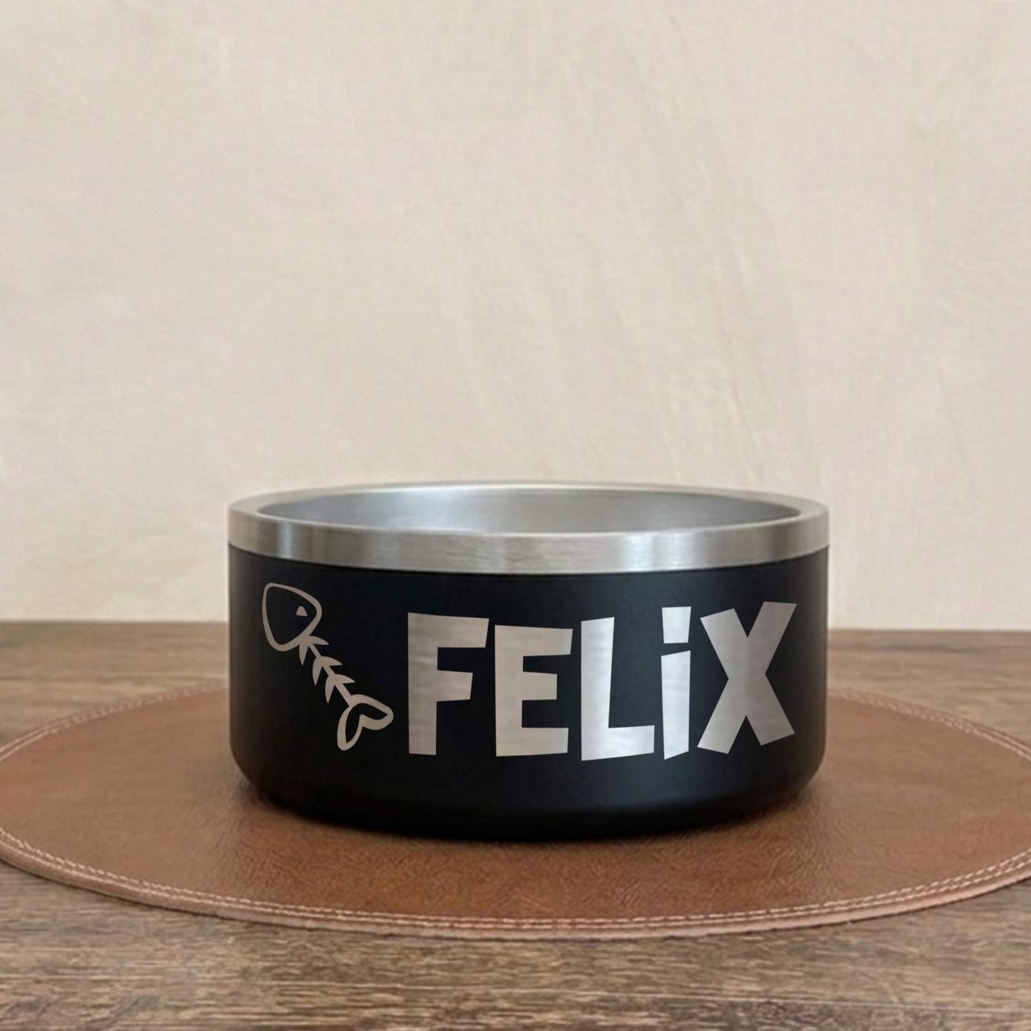 Personalized Laser Engraved Pet Bowl Fish