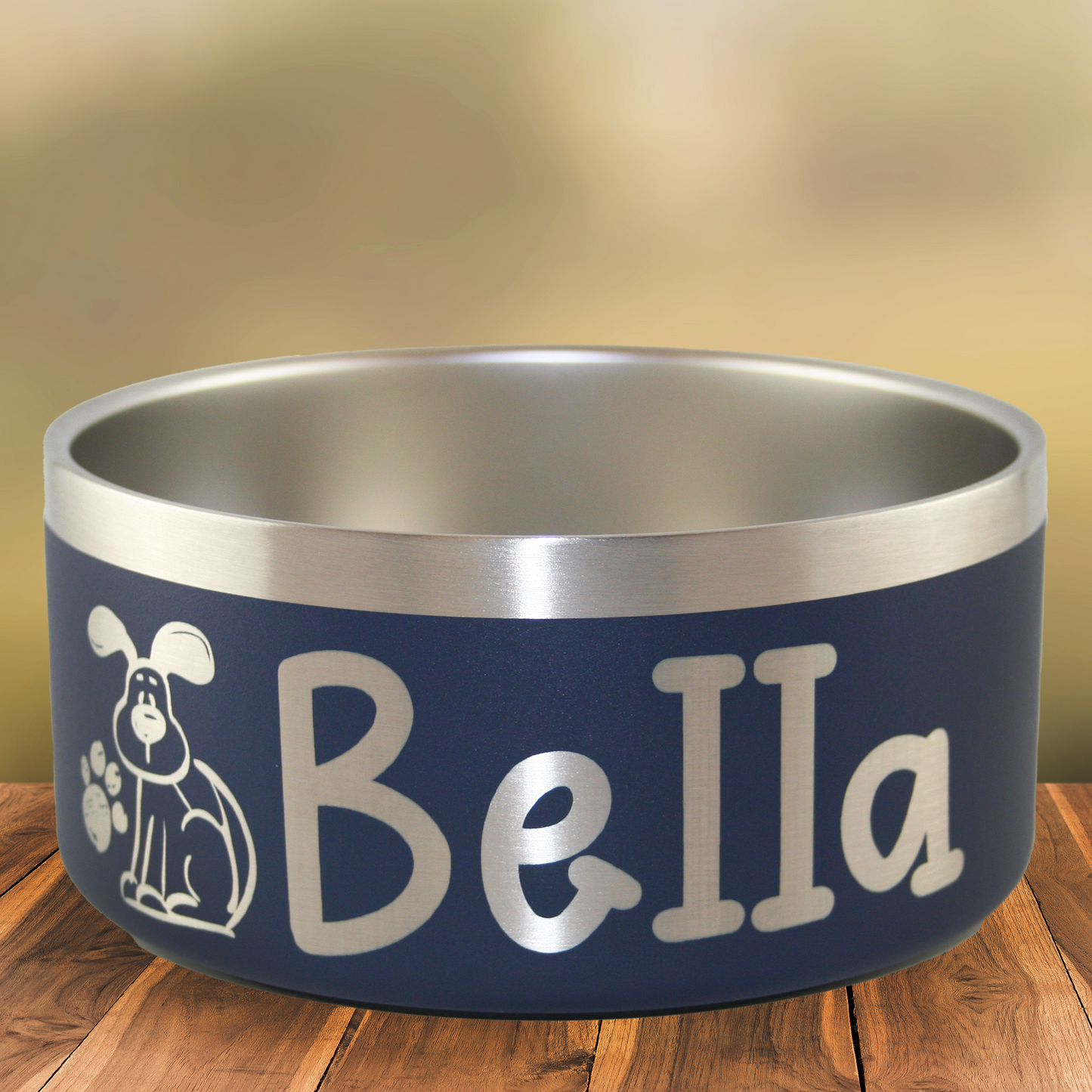 Personalized Pet Bowl Dog Paw - Laser Engraved