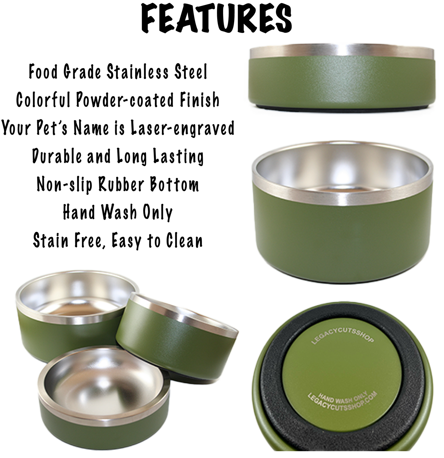 Personalized Pet Bowl Pawsome - Laser Engraved